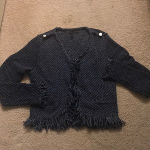 Blue sweater cardigan